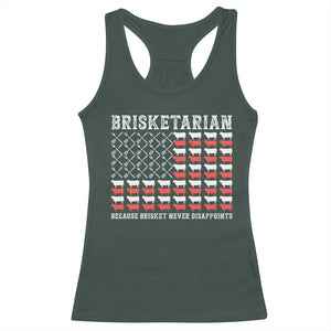 Funny BBQ Lover Racerback Tank Top Brisketarian Because Brisket Never Disappoints TS09 Dark Forest Green Print Your Wear