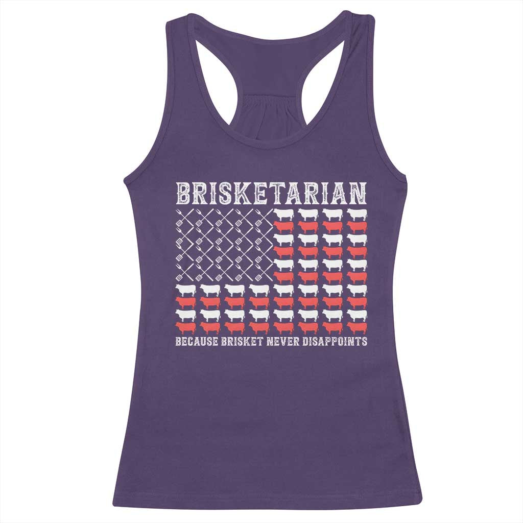 Funny BBQ Lover Racerback Tank Top Brisketarian Because Brisket Never Disappoints TS09 Purple Print Your Wear
