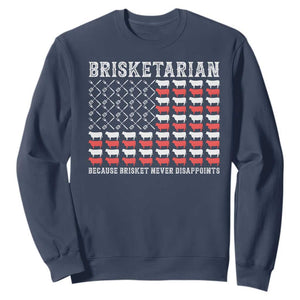Funny BBQ Lover Sweatshirt Brisketarian Because Brisket Never Disappoints TS09 Navy Print Your Wear