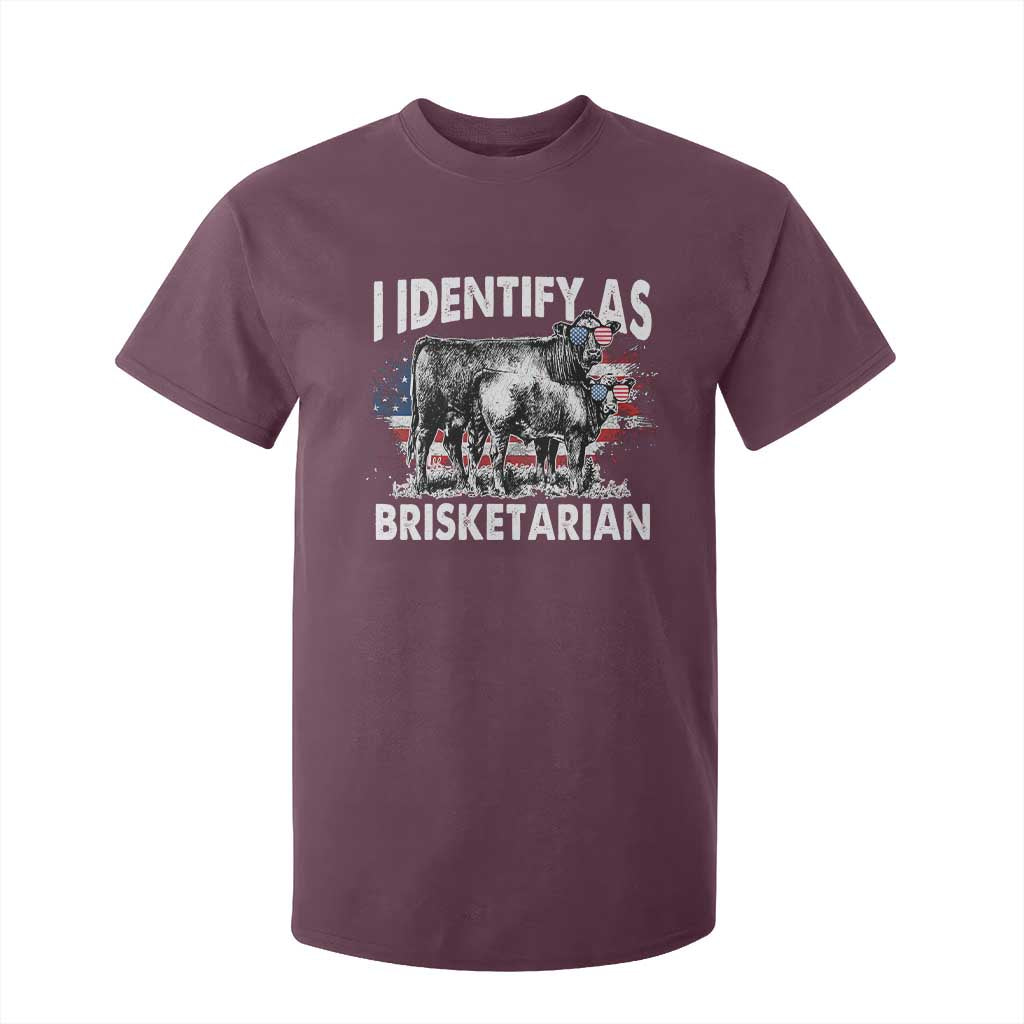 Funny BBQ Lover T Shirt For Kid I Identify As Brisketarian TS09 Maroon Print Your Wear