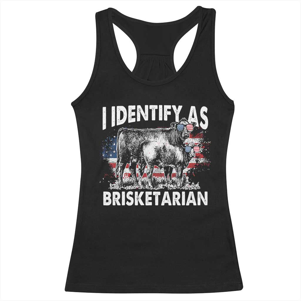 Funny BBQ Lover Racerback Tank Top I Identify As Brisketarian TS09 Black Print Your Wear
