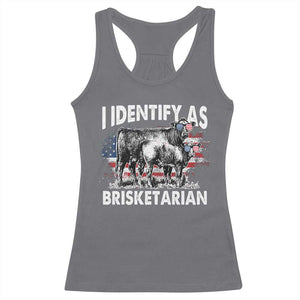 Funny BBQ Lover Racerback Tank Top I Identify As Brisketarian TS09 Charcoal Print Your Wear