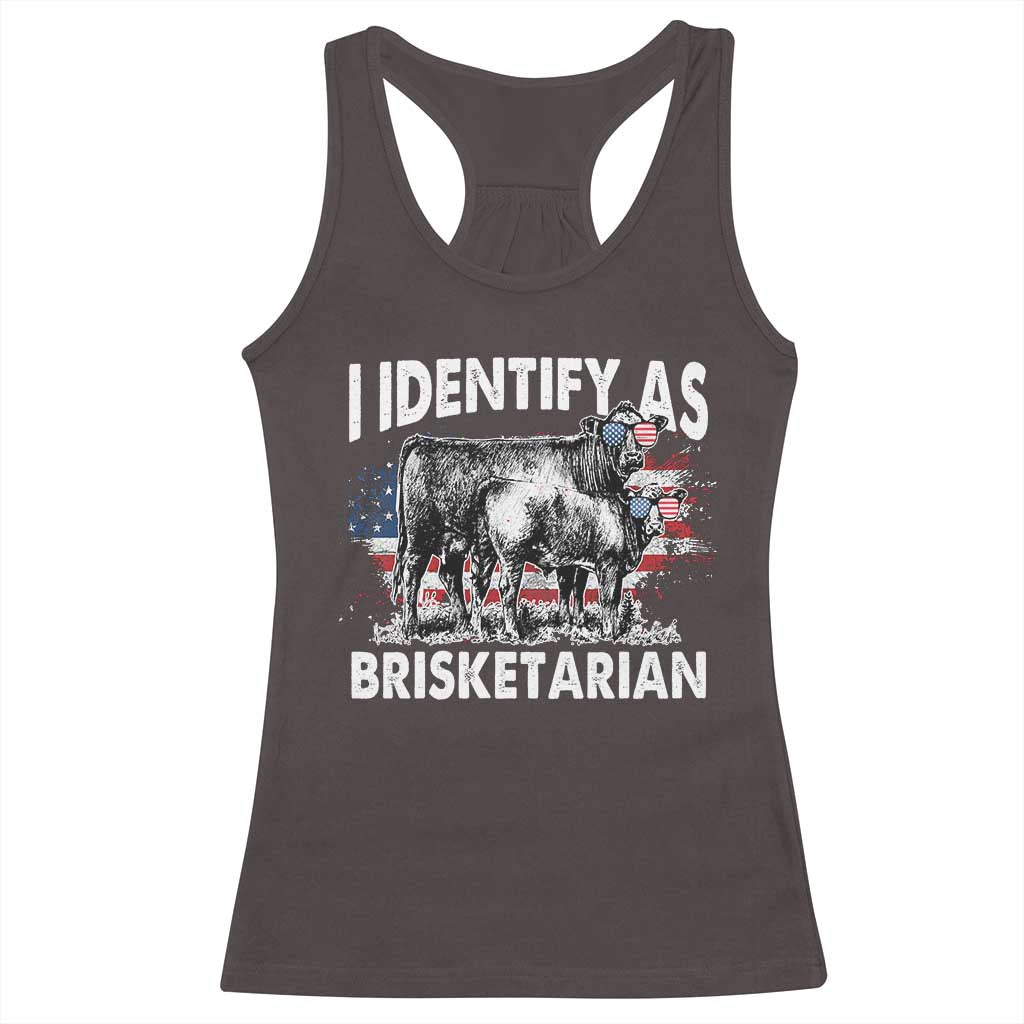 Funny BBQ Lover Racerback Tank Top I Identify As Brisketarian TS09 Dark Chocolate Print Your Wear