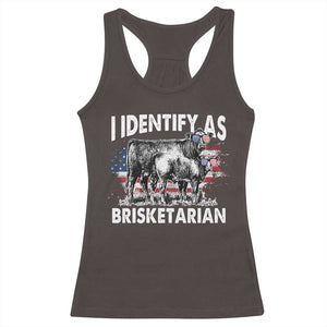 Funny BBQ Lover Racerback Tank Top I Identify As Brisketarian TS09 Dark Chocolate Print Your Wear