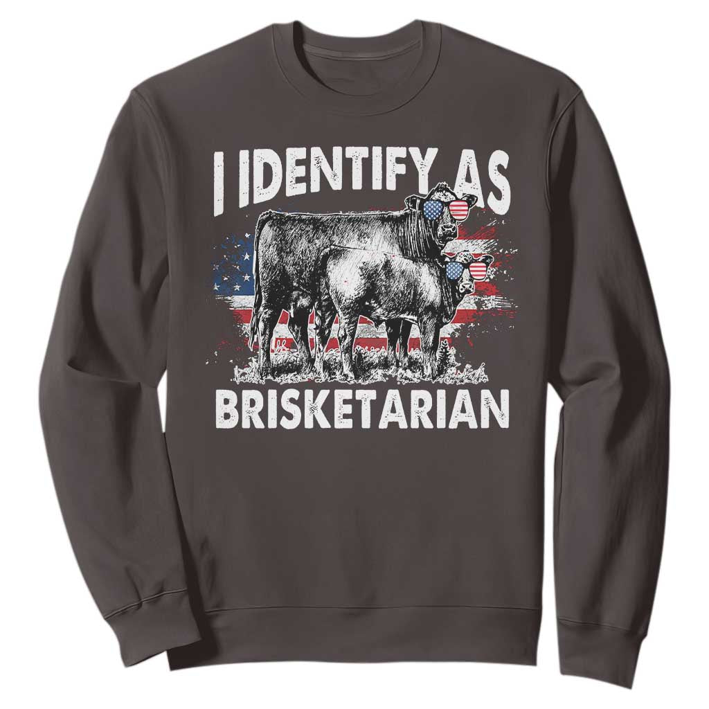 Funny BBQ Lover Sweatshirt I Identify As Brisketarian TS09 Dark Chocolate Print Your Wear