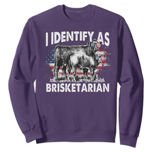 Funny BBQ Lover Sweatshirt I Identify As Brisketarian TS09 Purple Print Your Wear