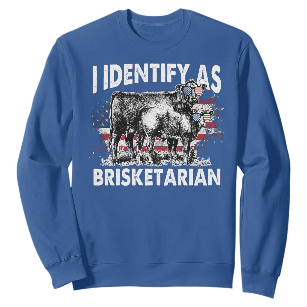 Funny BBQ Lover Sweatshirt I Identify As Brisketarian TS09 Royal Blue Print Your Wear