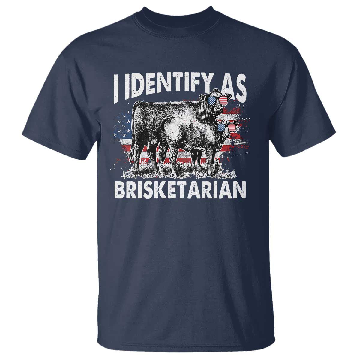 Funny BBQ Lover T Shirt I Identify As Brisketarian TS09 Navy Print Your Wear