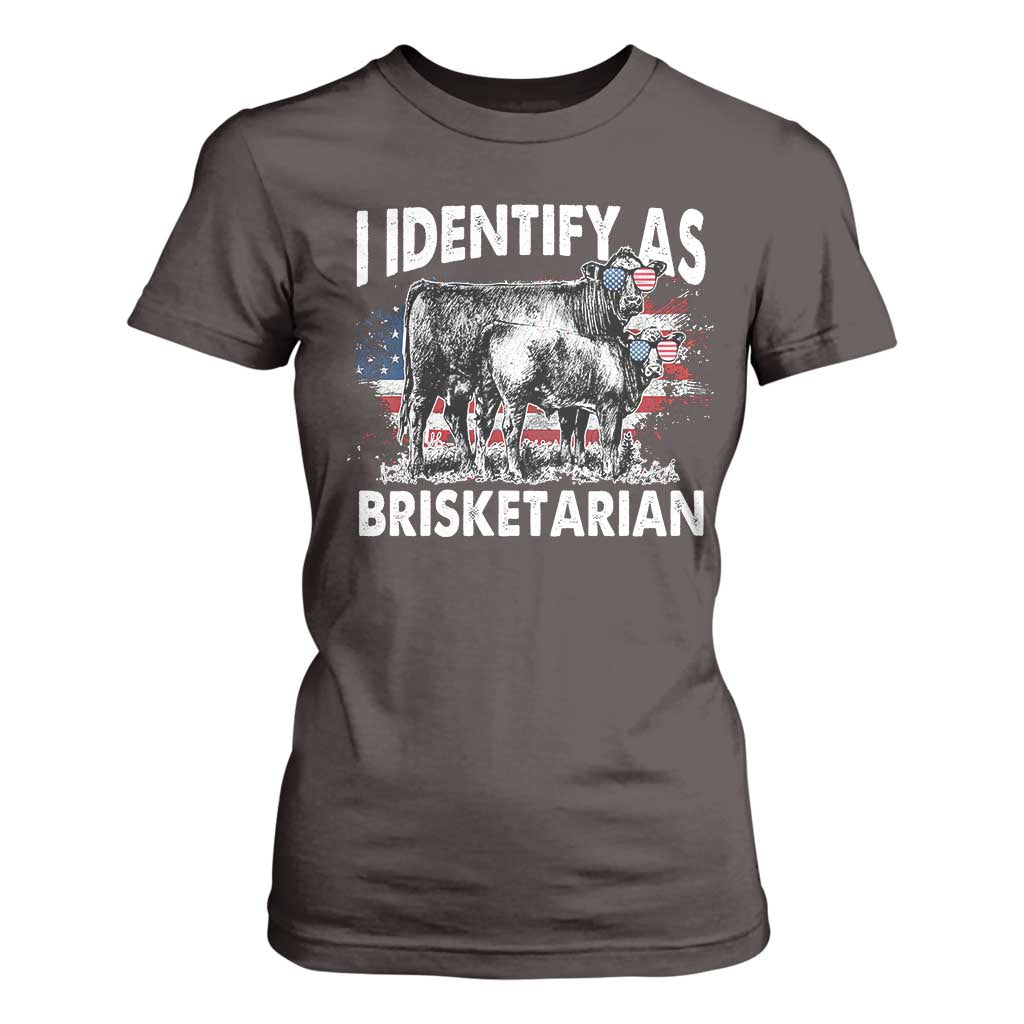 Funny BBQ Lover T Shirt For Women I Identify As Brisketarian TS09 Dark Chocolate Print Your Wear