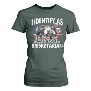 Funny BBQ Lover T Shirt For Women I Identify As Brisketarian TS09 Dark Forest Green Print Your Wear
