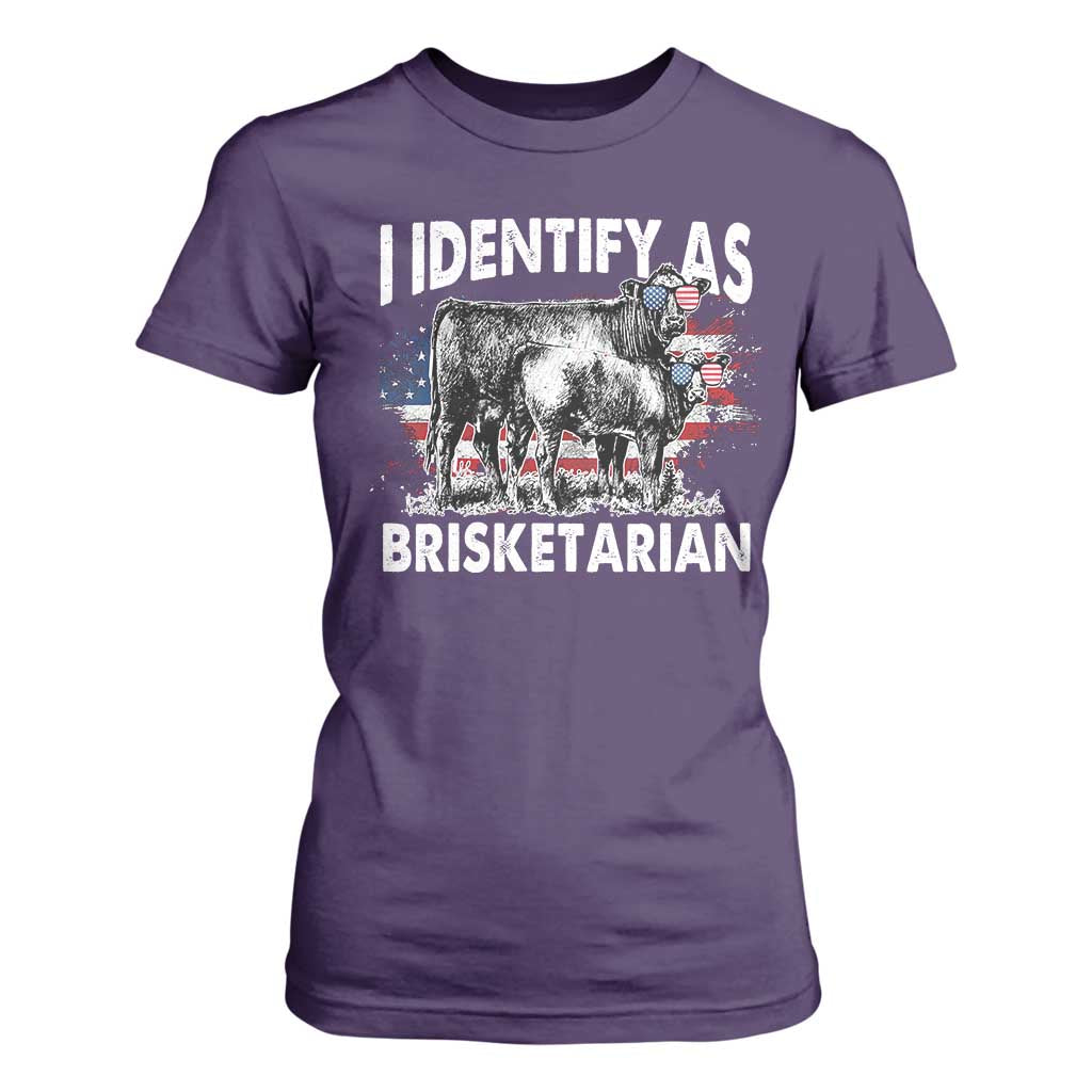 Funny BBQ Lover T Shirt For Women I Identify As Brisketarian TS09 Purple Print Your Wear