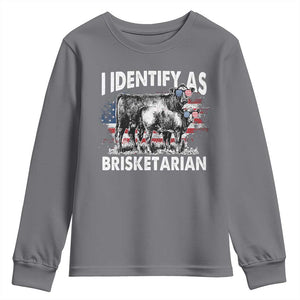 Funny BBQ Lover Youth Sweatshirt I Identify As Brisketarian TS09 Charcoal Print Your Wear