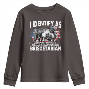 Funny BBQ Lover Youth Sweatshirt I Identify As Brisketarian TS09 Dark Chocolate Print Your Wear