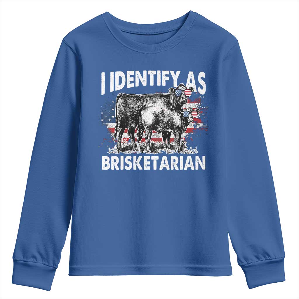 Funny BBQ Lover Youth Sweatshirt I Identify As Brisketarian TS09 Royal Blue Print Your Wear