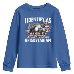 Funny BBQ Lover Youth Sweatshirt I Identify As Brisketarian TS09 Royal Blue Print Your Wear
