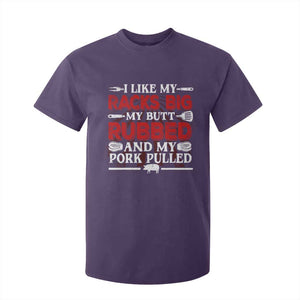 Funny BBQ Grilling Pitmaster T Shirt For Kid I Like My Racks Big My Butt Rubbed And My Pork Pulled TS09 Purple Print Your Wear