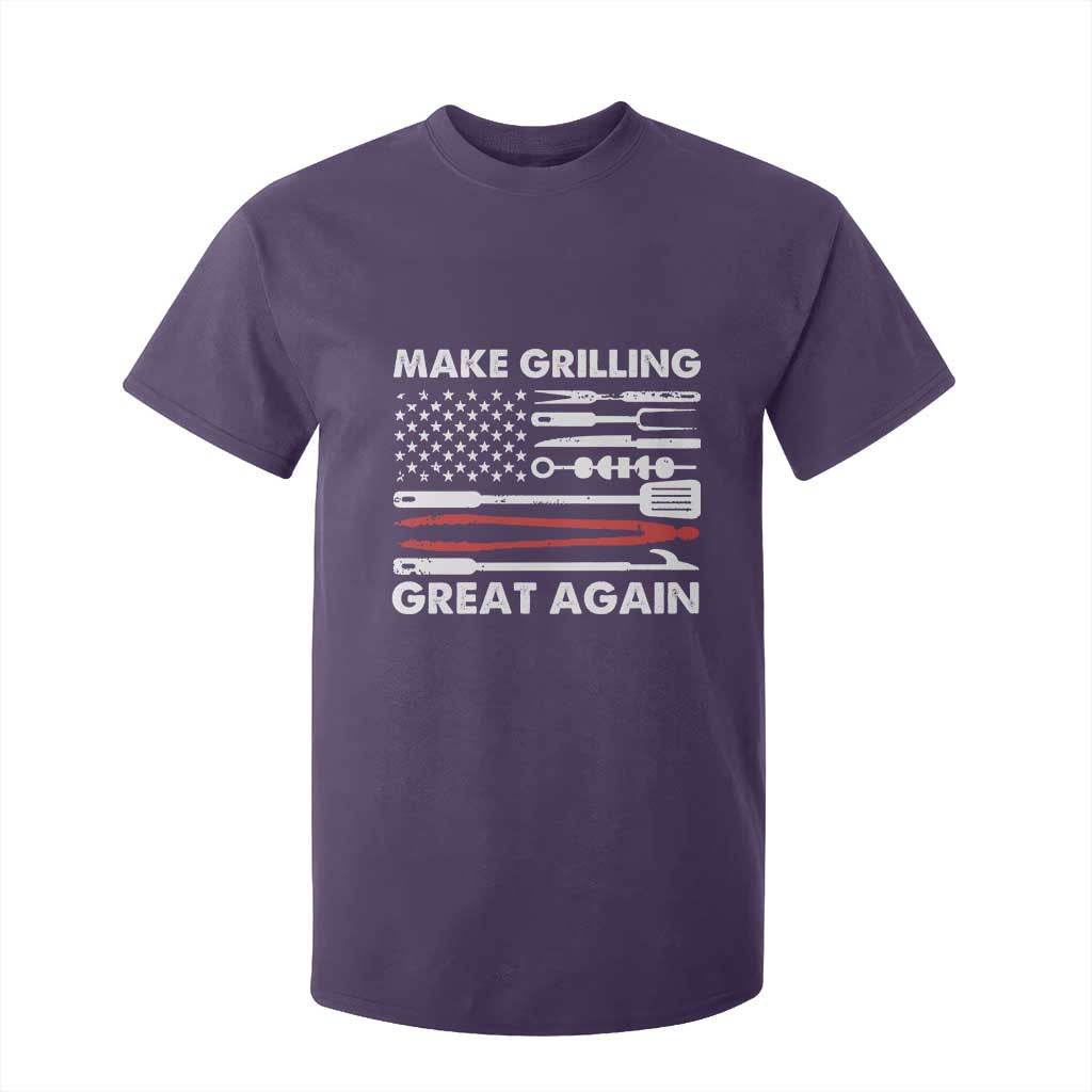 Funny BBQ Grilling Pitmaster T Shirt For Kid Make Grilling Great Again Chef Smoking Tools TS09 Purple Print Your Wear