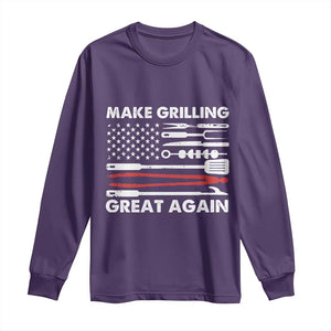 Funny BBQ Grilling Pitmaster Long Sleeve Shirt Make Grilling Great Again Chef Smoking Tools TS09 Purple Print Your Wear