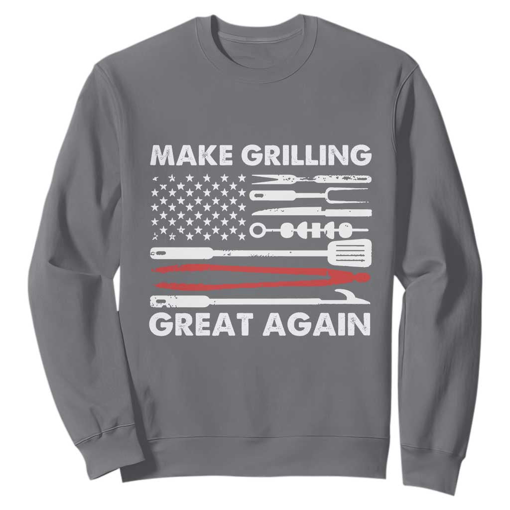Funny BBQ Grilling Pitmaster Sweatshirt Make Grilling Great Again Chef Smoking Tools TS09 Charcoal Print Your Wear
