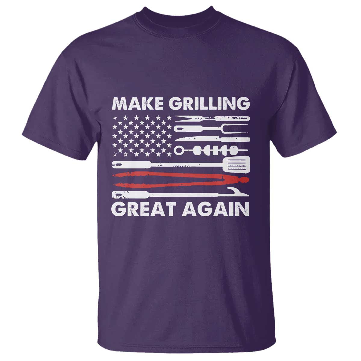 Funny BBQ Grilling Pitmaster T Shirt Make Grilling Great Again Chef Smoking Tools TS09 Purple Print Your Wear