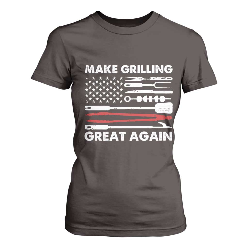 Funny BBQ Grilling Pitmaster T Shirt For Women Make Grilling Great Again Chef Smoking Tools TS09 Dark Chocolate Print Your Wear