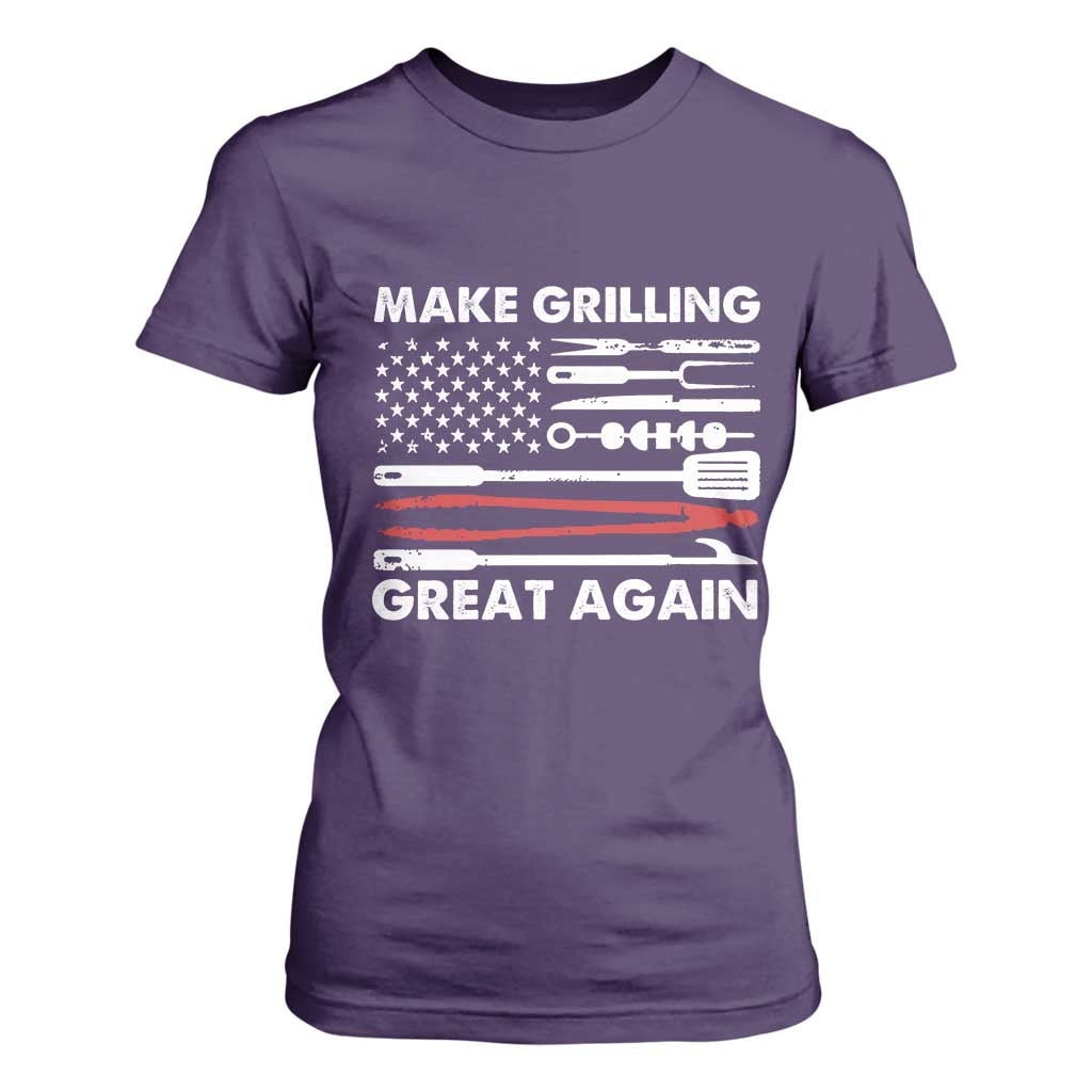 Funny BBQ Grilling Pitmaster T Shirt For Women Make Grilling Great Again Chef Smoking Tools TS09 Purple Print Your Wear