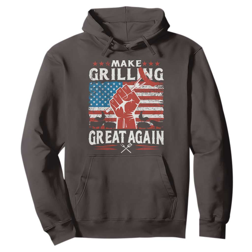 Funny BBQ Lover Hoodie Make Grilling Great Again Smoker Grill Sausages TS09 Dark Chocolate Print Your Wear