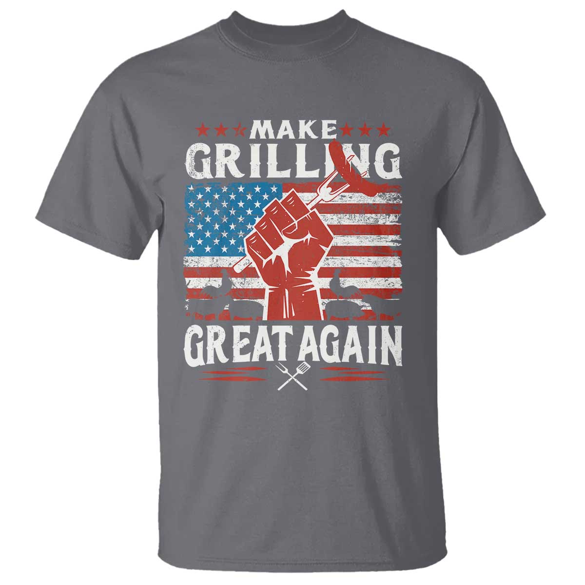Funny BBQ Lover T Shirt Make Grilling Great Again Smoker Grill Sausages TS09 Charcoal Print Your Wear