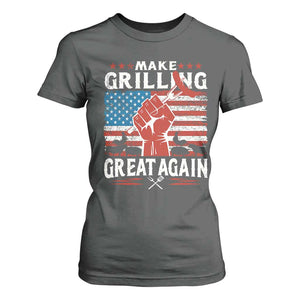 Funny BBQ Lover T Shirt For Women Make Grilling Great Again Smoker Grill Sausages TS09 Dark Heather Print Your Wear