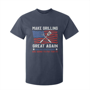 Funny BBQ Lover T Shirt For Kid Make Grilling Great Again And The Vegetarians Are Going To Pay For It TS09 Navy Print Your Wear