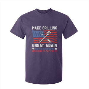 Funny BBQ Lover T Shirt For Kid Make Grilling Great Again And The Vegetarians Are Going To Pay For It TS09 Purple Print Your Wear