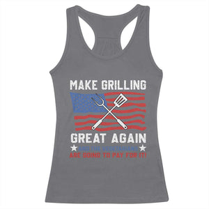 Funny BBQ Lover Racerback Tank Top Make Grilling Great Again And The Vegetarians Are Going To Pay For It TS09 Charcoal Print Your Wear