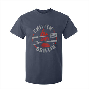 Funny BBQ Lover T Shirt For Kid Chillin And Grillin Smoker Grilling Pitmaster TS09 Navy Print Your Wear