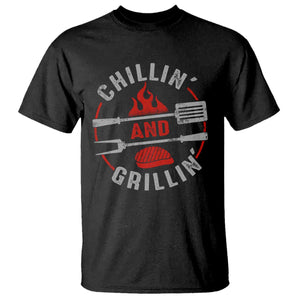Funny BBQ Lover T Shirt Chillin And Grillin Smoker Grilling Pitmaster TS09 Black Print Your Wear
