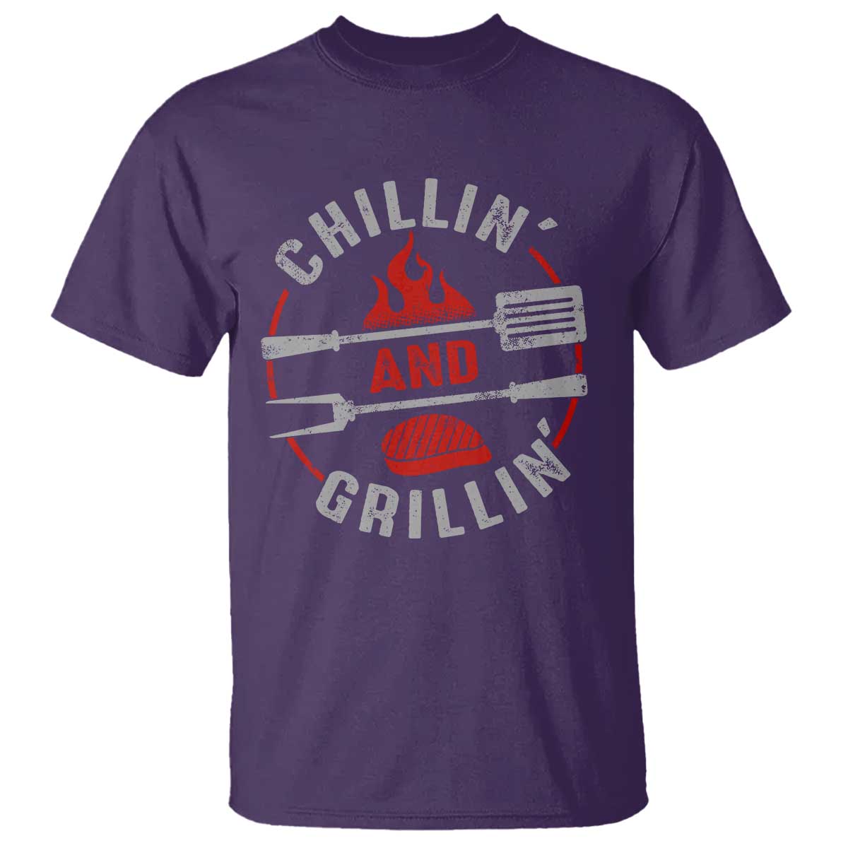 Funny BBQ Lover T Shirt Chillin And Grillin Smoker Grilling Pitmaster TS09 Purple Print Your Wear