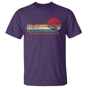 Funny BBQ Lover T Shirt Grilling Chillin' Refillin Beer Drinking Smoker Grilling Pitmaster TS09 Purple Print Your Wear