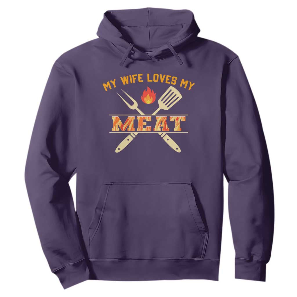 Funny BBQ Grilling Pitmaster Hoodie My Wife Loves My Meat TS09 Purple Print Your Wear