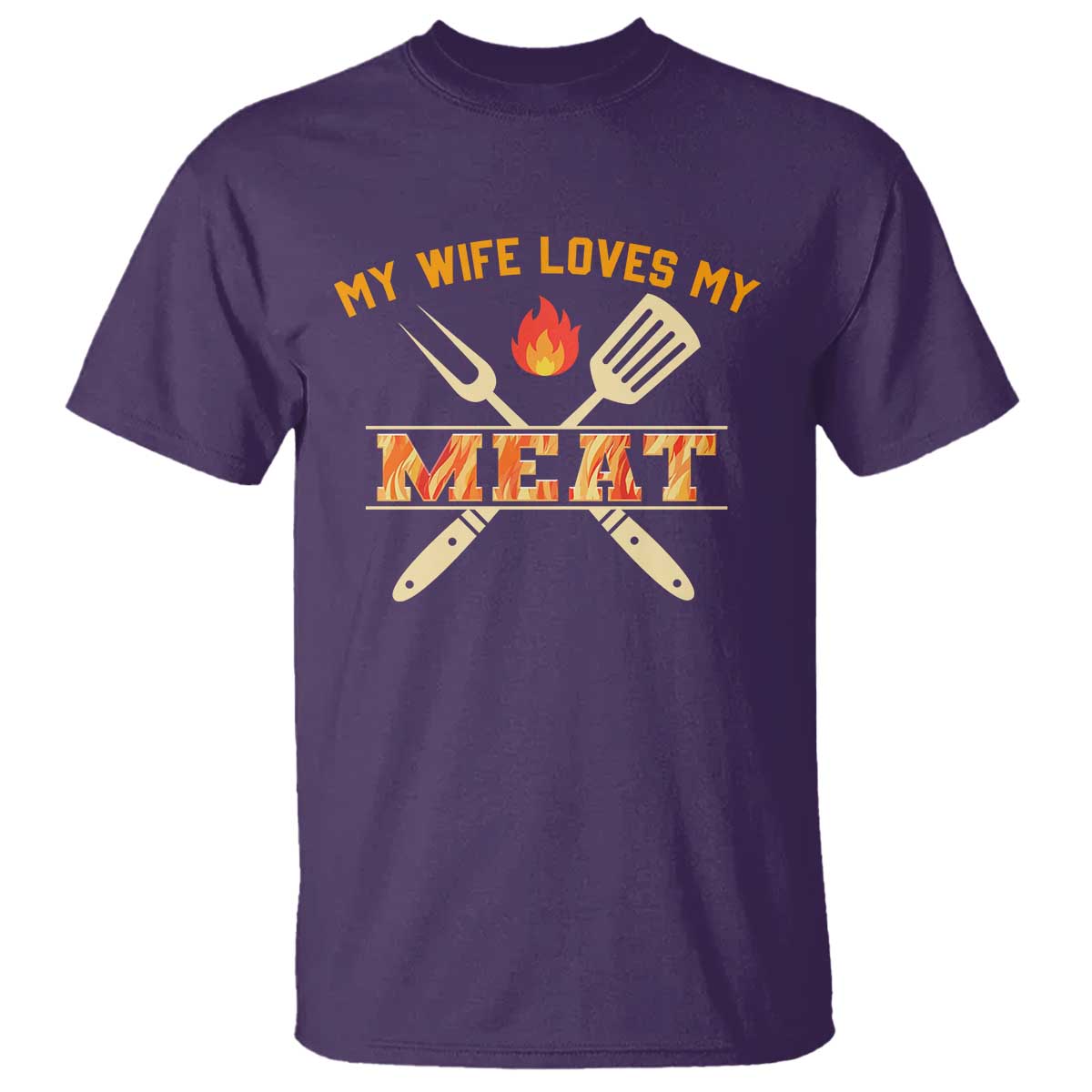 Funny BBQ Grilling Pitmaster T Shirt My Wife Loves My Meat TS09 Purple Print Your Wear