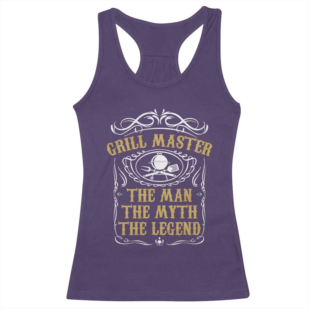BBQ Grilling Pitmaster Racerback Tank Top Grill Master The Man The Myth The Legend TS09 Purple Print Your Wear