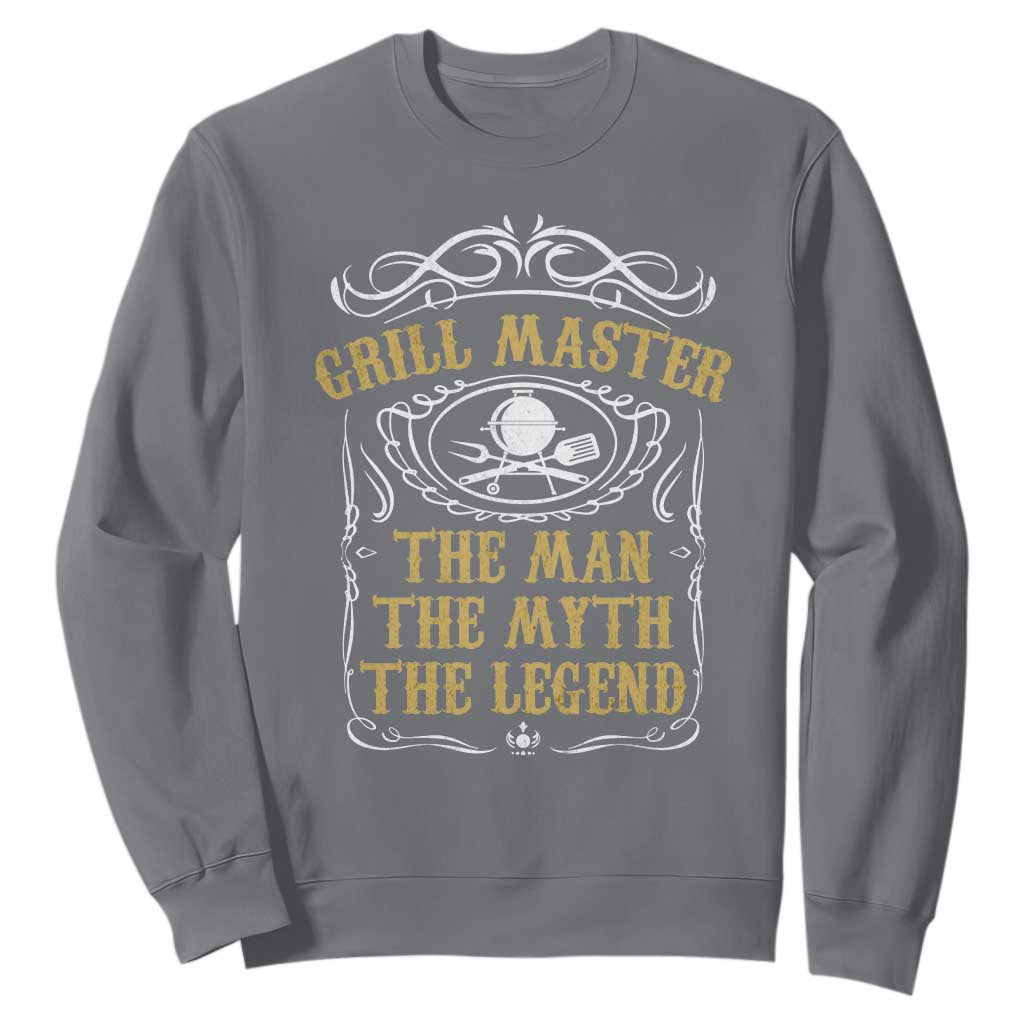 BBQ Grilling Pitmaster Sweatshirt Grill Master The Man The Myth The Legend TS09 Charcoal Print Your Wear
