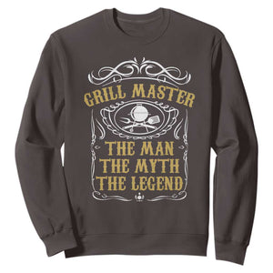 BBQ Grilling Pitmaster Sweatshirt Grill Master The Man The Myth The Legend TS09 Dark Chocolate Print Your Wear