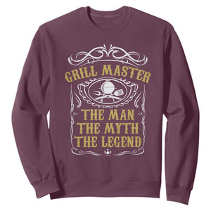 BBQ Grilling Pitmaster Sweatshirt Grill Master The Man The Myth The Legend TS09 Maroon Print Your Wear