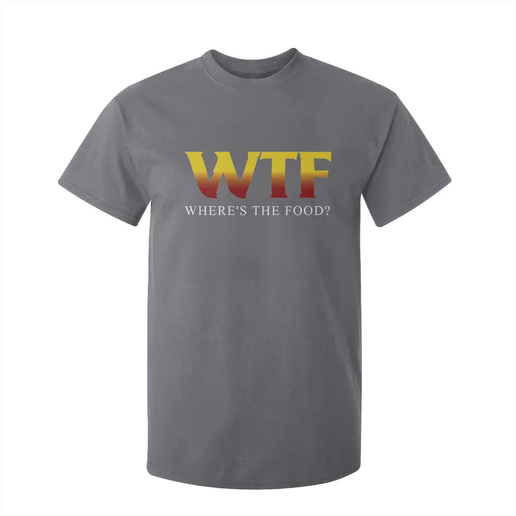 Funny BBQ Lover T Shirt For Kid WTF Where's The Food Grilling TS09 Charcoal Print Your Wear