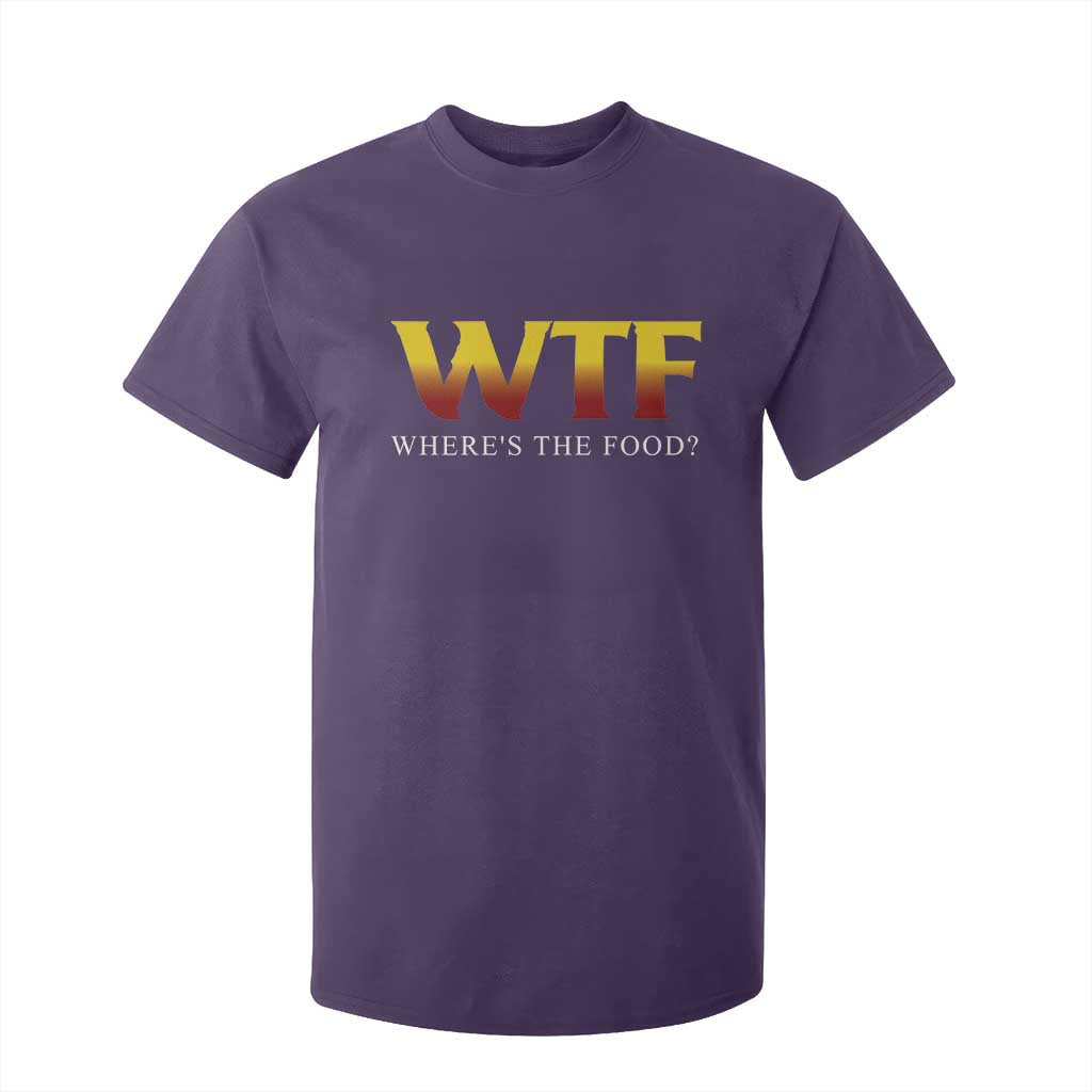 Funny BBQ Lover T Shirt For Kid WTF Where's The Food Grilling TS09 Purple Print Your Wear