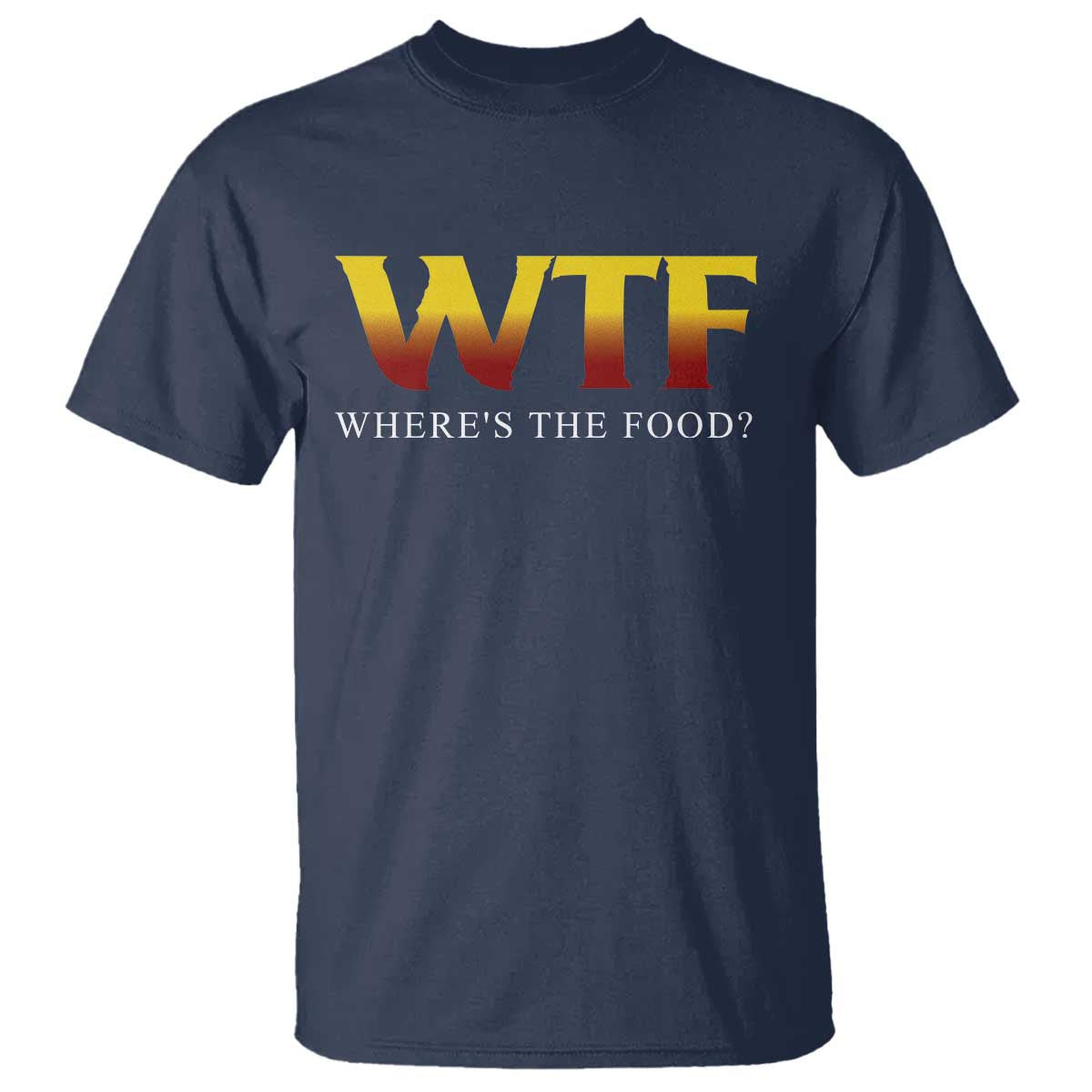 Funny BBQ Lover T Shirt WTF Where's The Food Grilling TS09 Navy Print Your Wear