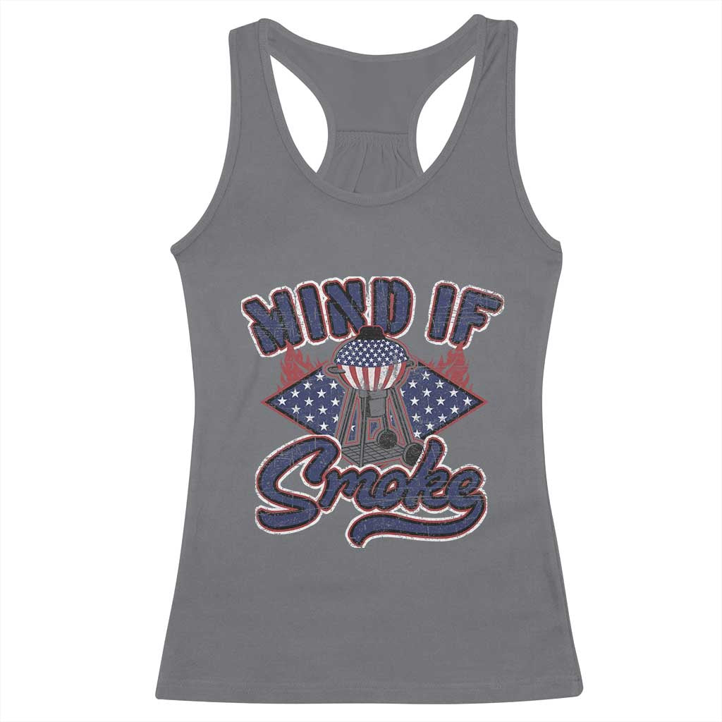 Funny BBQ Grilling Racerback Tank Top Mind If I Smoke Smoker TS09 Charcoal Print Your Wear