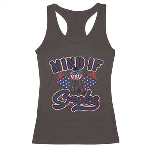 Funny BBQ Grilling Racerback Tank Top Mind If I Smoke Smoker TS09 Dark Chocolate Print Your Wear