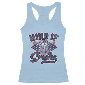 Funny BBQ Grilling Racerback Tank Top Mind If I Smoke Smoker TS09 Light Blue Print Your Wear