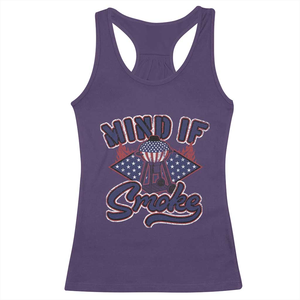 Funny BBQ Grilling Racerback Tank Top Mind If I Smoke Smoker TS09 Purple Print Your Wear