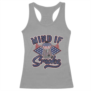 Funny BBQ Grilling Racerback Tank Top Mind If I Smoke Smoker TS09 Sport Gray Print Your Wear